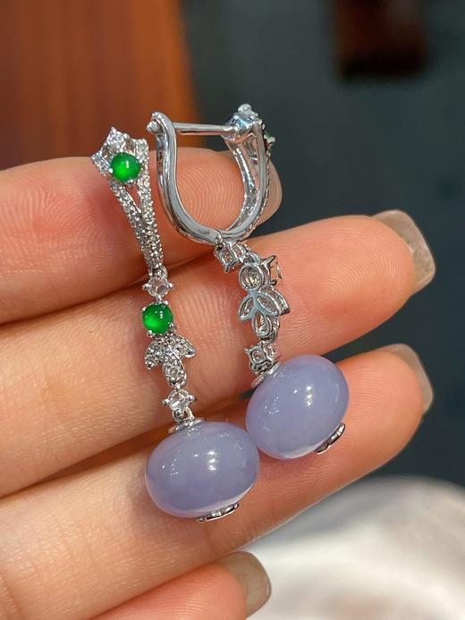 紫罗兰翡翠耳坠 商品图3