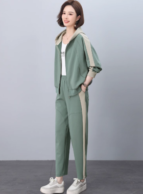 休闲运动服套装，时尚大码卫衣外套两件套LJX-877