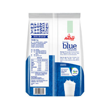 安佳（Anchor）高钙全脂奶粉 1KG袋装  学生成人牛奶粉 新西兰进口奶源冲饮烘焙 /水饮冲调 /成人奶粉 /全家营养牛奶粉 商品图6