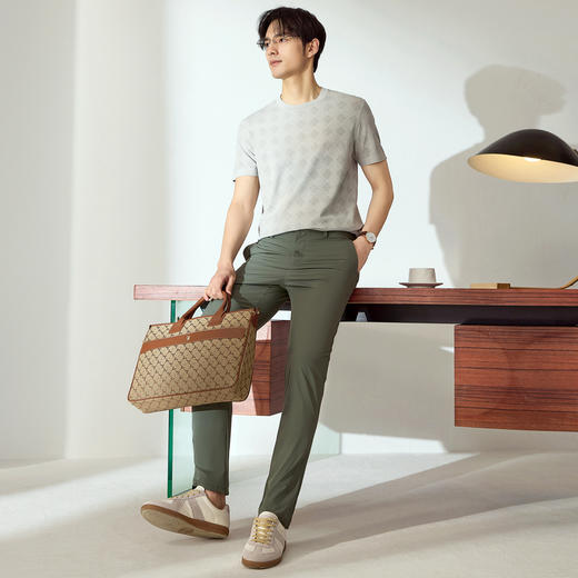 【满身印花伊力特】柒牌短袖T恤男2025夏季新品字母满印圆领上衣128T72840 商品图3