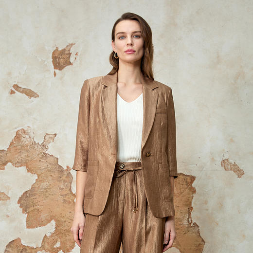 EITIE爱特爱复古修身经典百搭通勤西装外套女夏季新款8203909 商品图5