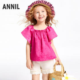 【实体店同款】女童短袖衬衣夏季新款安奈儿童装XG521698