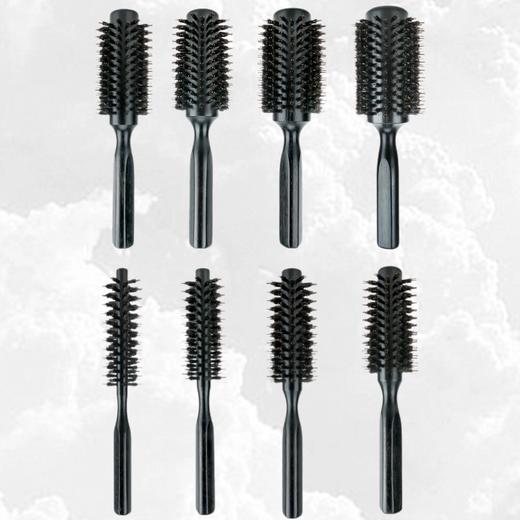 橡胶木猪鬃毛卷发梳造型梳子大波浪造型梳圆筒滚梳 商品图3