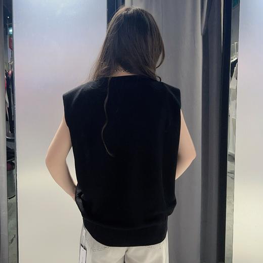 N圆领盖袖印图案毛织衫（黑）夏季152050070321 商品图1