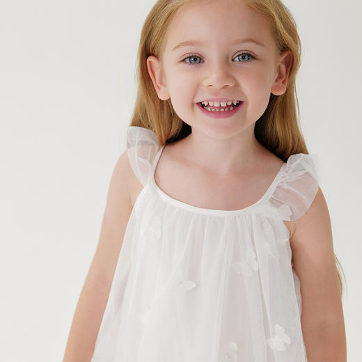 【马克珍妮 芦芙】新款夏装 女童蝴蝶网纱吊带连衣裙230967 商品图3