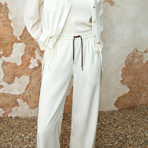 EITIE爱特爱2025夏季新款舒适垂坠显瘦松紧高腰休闲裤8205903 商品图5