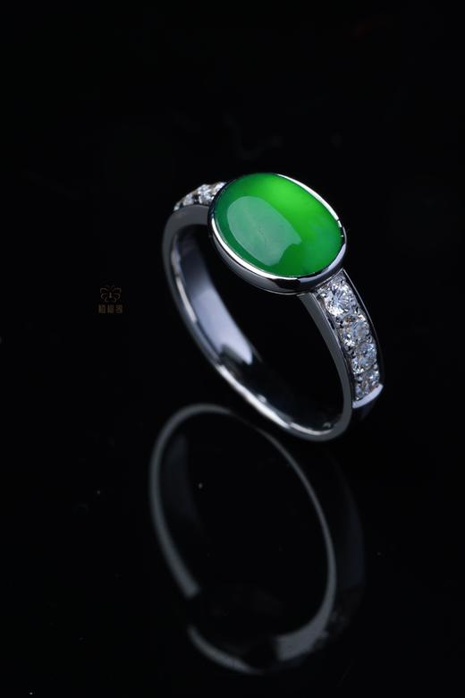 【翠韵】满绿翡翠镶钻戒-JZ12502025M 商品图1