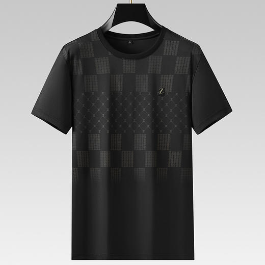 【冰丝】【DPF】大依优型大码短袖T恤冰丝弹力半袖加肥加大夏季新款肥佬运动上衣男士 商品图2