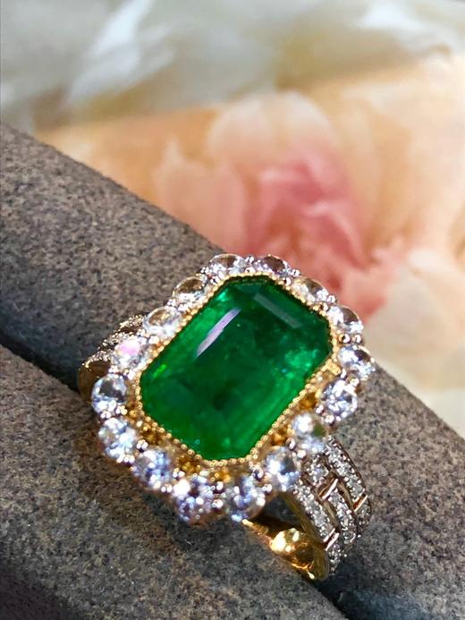 3ct刻面祖母绿戒指 商品图0