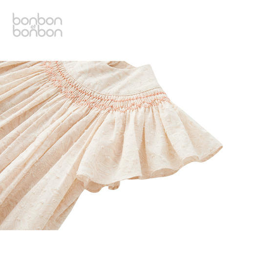 碎花缩褶小飞袖连衣裙 商品图4