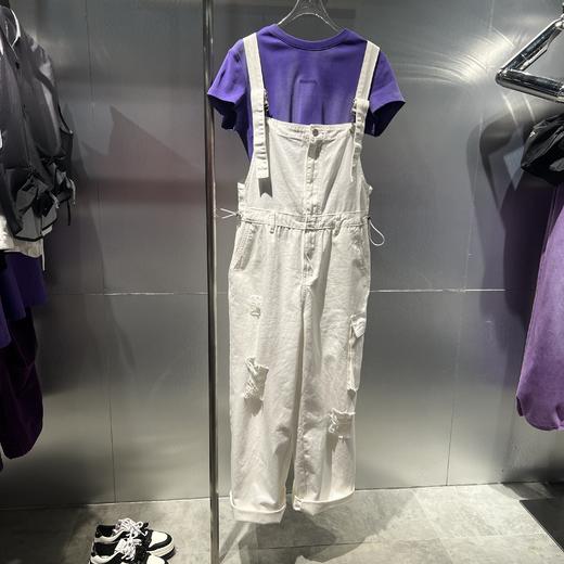 MZ简约破洞百搭背带裤（白）夏季152040020321 商品图3