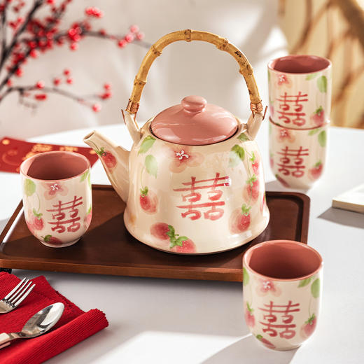 摩登主妇陶瓷茶壶套装结婚订婚新婚礼物家用2025新款茶杯子泡茶壶 商品图1