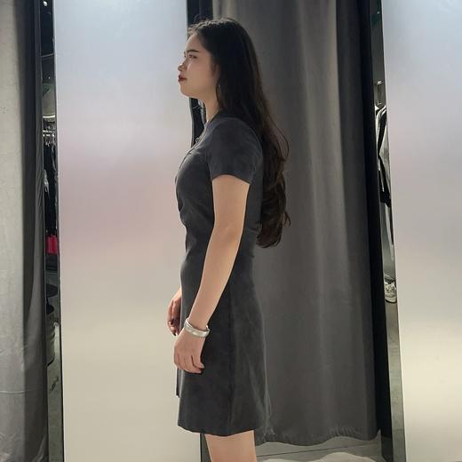 MZ圆领褶皱收腰短袖连衣裙（灰）夏季152050050321 商品图2