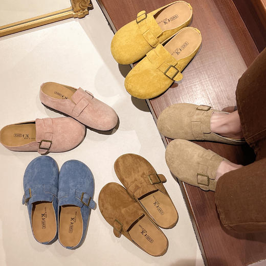 【莫兰迪勃肯彩拖】懒人一脚蹬 休闲又慵懒，怎么搭都有种轻松的时髦感寸圆圆的鞋头 对jiojio的包容性极好 商品图3