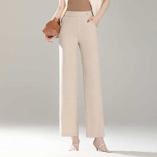 MYX-XBMY-T6059-L垂感通勤时尚九分西装裤显瘦高腰直筒裤春夏新款气质窄版阔腿裤 商品图0