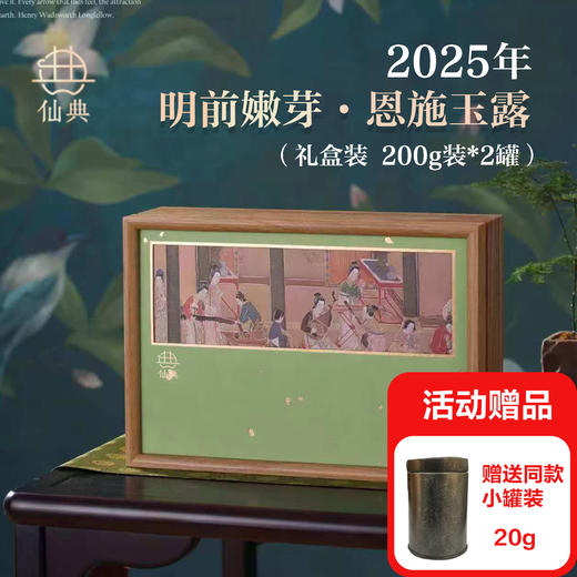 【新品：明前茶，赠同款小罐装】仙典明前嫩芽 恩施玉露 礼盒装 清明前采摘嫩芽绿茶茶叶 商品图0