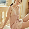 金三塔怦然心动系列真丝吊带裙性感深V蕾丝拼接睡裙宽松家居服 YSFCA397 商品缩略图0