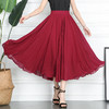 MYX-QQGZ1818夏季新款雪纺中长款半身裙子高腰显瘦纯色A字伞裙大摆裙 商品缩略图1