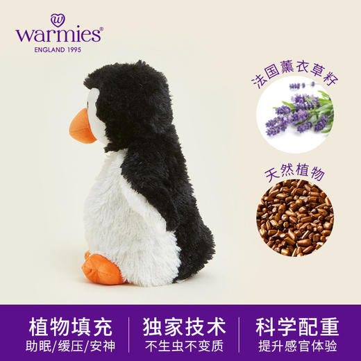 英国warmies 黑白企鹅安抚玩偶公仔送礼毛绒可加热抱枕 商品图2