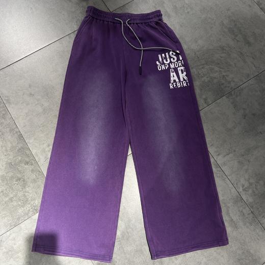 N松紧抽绳扎染阔腿裤（紫）夏季152040080321 商品图3