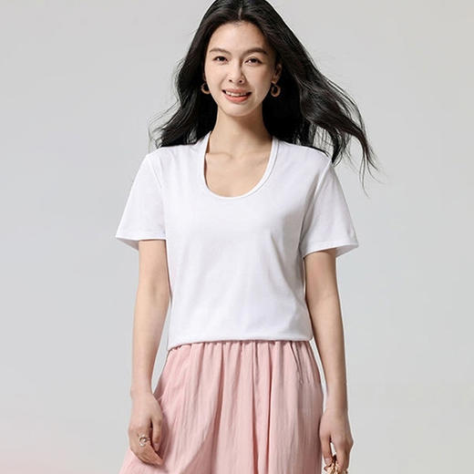 可可澜黛 奥地利兰精莱赛尔冰感T恤 圆领/鹅蛋领 吸湿透气 多色选择 商品图6