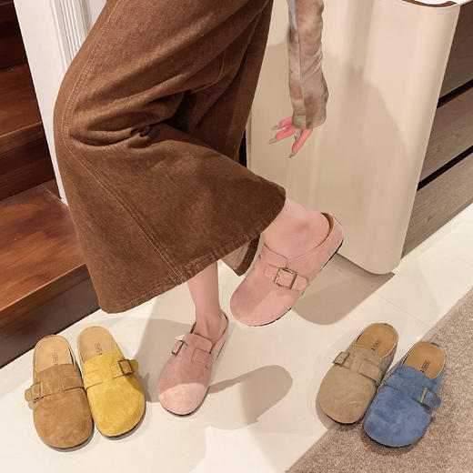【莫兰迪勃肯彩拖】懒人一脚蹬 休闲又慵懒，怎么搭都有种轻松的时髦感寸圆圆的鞋头 对jiojio的包容性极好 商品图4