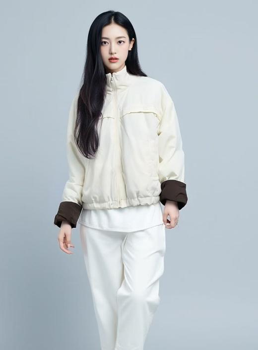 太划算了！！宽松版-5923韩版翻领拼色卷边袖短夹棉外套-喜出 商品图3