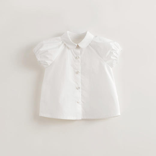 【马克珍妮 芦芙】春装新款 女童娃娃领纯棉半袖小衫230096 商品图2