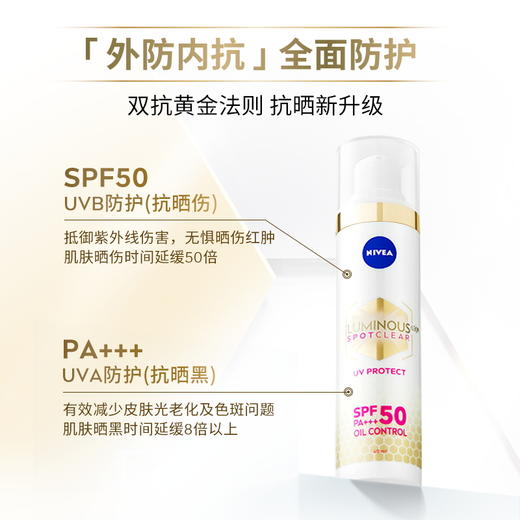 【特价 2支99】NIVEA妮维雅LUMINOUS 630防晒精华乳 SPF50 PA+++（40ml*2支）效期至2027-10-01 商品图1