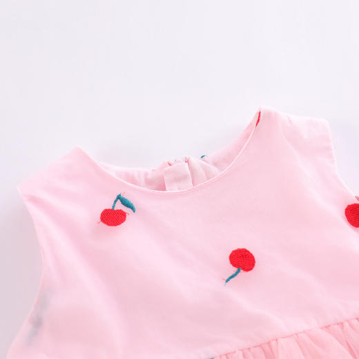 marcjanie马克珍妮夏装新款 女童樱桃绣花网纱连衣裙220977 商品图4