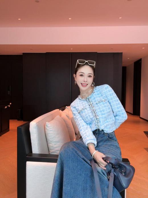 [ PIAN AI ] 冷小姐#  自带柔焦滤镜地baby蓝色/ 法式名媛小香风连衣裙 商品图5