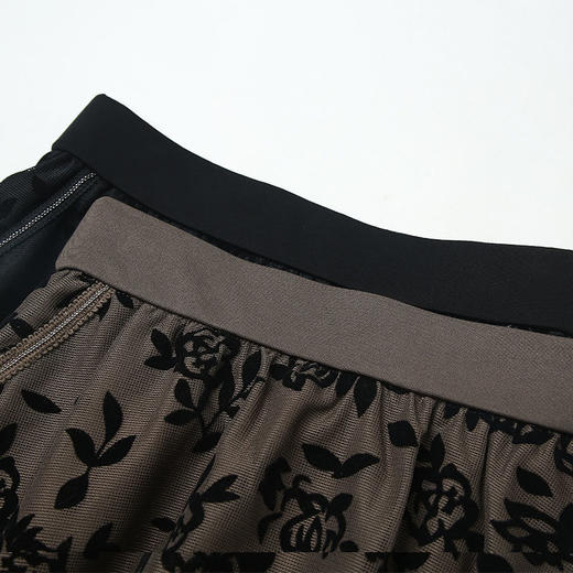 MYX-ZIY-1211-L中长款印花网纱灯笼裙初夏新款松紧腰时尚花苞裙遮胯显瘦半身裙 商品图3