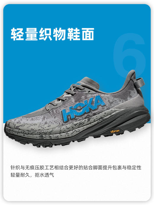 HOKA 羚羊6 SPEEDGOAT 6男女款低帮越野轻量抓地跑步鞋 商品图1