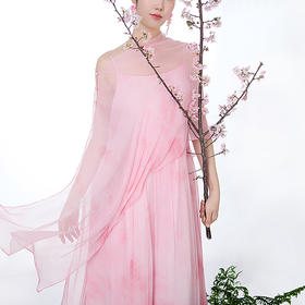 【林栖设计小店】【现货】桑蚕丝披肩粉色栀子黄云染百搭气质2025春夏新品空调衫围巾女X2931178B