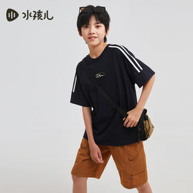水孩儿童装儿童T恤短袖2025夏装新品男童透气圆领衫女童休闲上衣