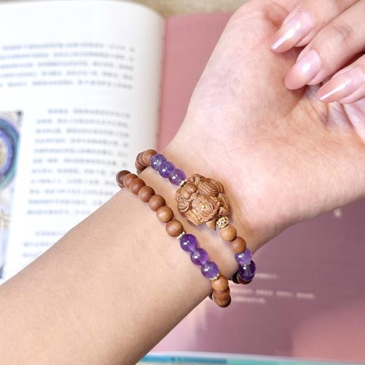售完不补【敦煌狐仙紫水晶芭比檀手串】中式国风串珠双圈手串檀木 紫水晶 敦煌福泽小狐狸 文玩轻奢手串 商品图6