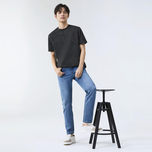 【度假系列】柒牌短袖T恤男士夏季新款时尚潮流花卉印花圆领上衣128T70700 商品图3