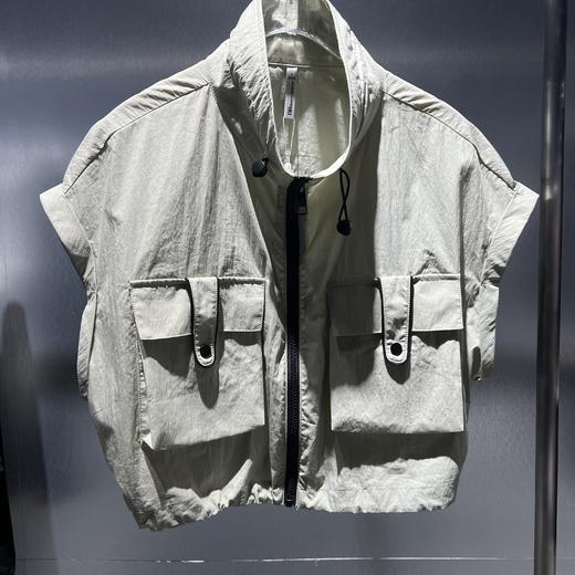 MZ小立领无袖双口袋工装风小外套（卡其）夏季152030060321 商品图3