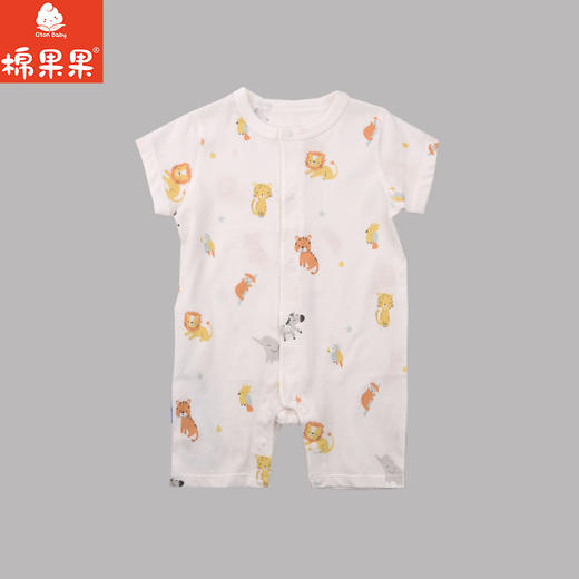 棉果果夏季男童女童防蚊5A抗菌短袖对开连体衣M201722225236 商品图1