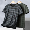 【冰丝】【DPF】大依优型大码短袖T恤海魂条纹版型体恤男士大码圆领汗衫肥佬宽松冰丝上衣 商品缩略图3