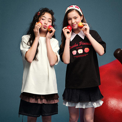 笛莎Deesha青少年女童T恤2025夏季女童可双面穿T恤 商品图0
