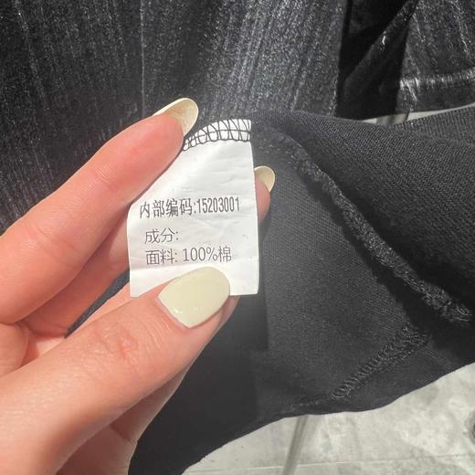 MZ暗条纹印字母短袖T恤（黑）夏季152030010321 商品图4