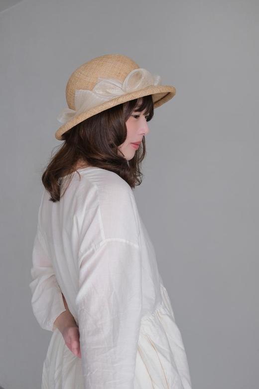 Kreuzzz 原色CECILE丝麻饰带宝草圆顶草帽 商品图9