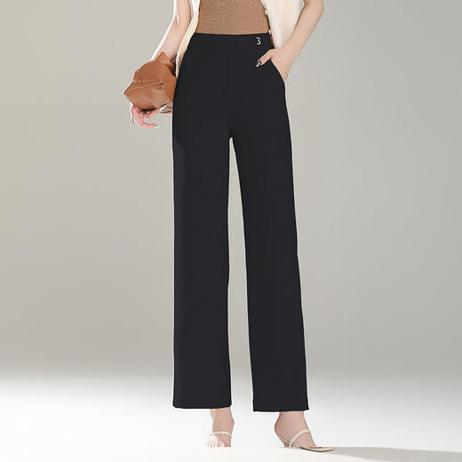 MYX-XBMY-T6059-L垂感通勤时尚九分西装裤显瘦高腰直筒裤春夏新款气质窄版阔腿裤 商品图1
