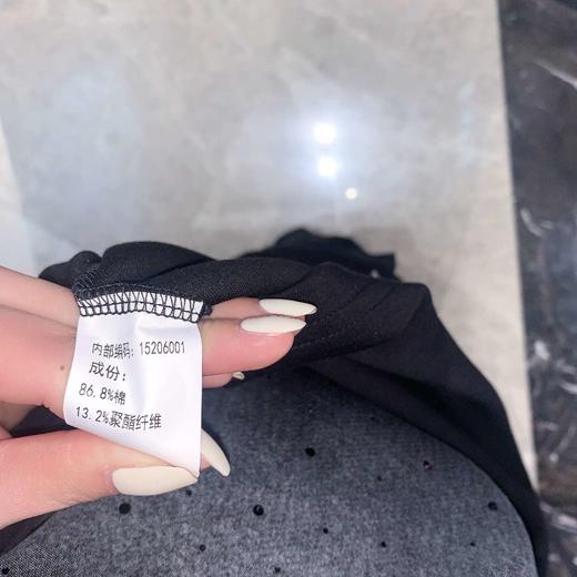 N烫钻绣字母大图案短袖T恤（黑）夏季152060010321 商品图7