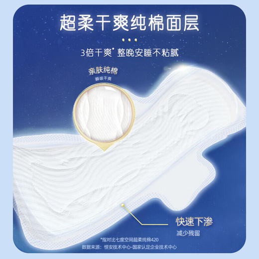 七度空间少女超薄纯棉420夜用卫生巾8片 商品图4