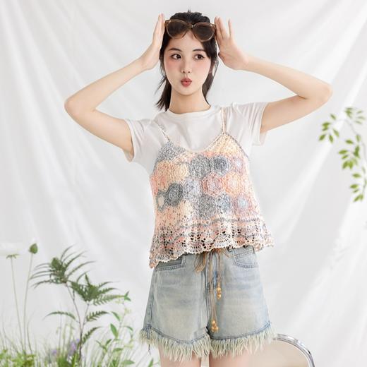 苏苏姐家花叶吊带-段染版手工DIY编织钩针毛线团吊带自制材料包 商品图1