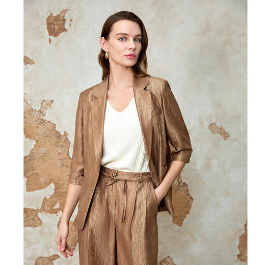 EITIE爱特爱复古修身经典百搭通勤西装外套女夏季新款8203909 商品图2