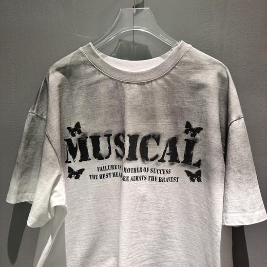 N圆领上下渐变字母图案短袖T恤（红白）夏季152070020321 商品图5