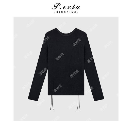 03-4潘依绣丁丁宠粉优雅气质精致套头抽褶针织上衣 ZZ0769 商品图0